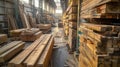 Stacked Pine Timber and Its Impact on Furniture Production and Industrial Woodworking Royalty Free Stock Photo