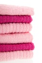 Stacked pink towels