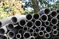 Stacked PVC pipe Royalty Free Stock Photo