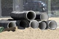 Stacked PVC pipe Royalty Free Stock Photo