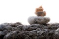 Stacked with a pyramid of shell and stones Royalty Free Stock Photo