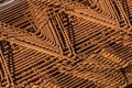 Stacked rebar ready to be used in construction Royalty Free Stock Photo