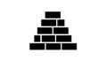 Stacked Rectangular Blocks Forming a Pyramid Shape on White Background Keywords: blocks, bricks Royalty Free Stock Photo