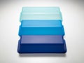 Stacked rectangular objects in gradient shades of blue Royalty Free Stock Photo