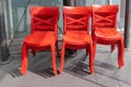 Stacked Red Chairs Royalty Free Stock Photo