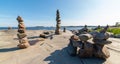 Stacked Rocks balancing, stacking with precision. Royalty Free Stock Photo