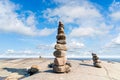 Stacked Rocks balancing, stacking with precision. Royalty Free Stock Photo