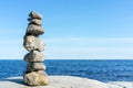 Stacked Rocks balancing, stacking with precision. Royalty Free Stock Photo