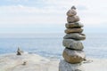 Stacked Rocks balancing, stacking with precision. Royalty Free Stock Photo