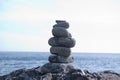 Stacked rocks at beach near Lake Superior Royalty Free Stock Photo