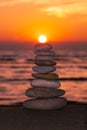 Stacked rocks on the beach Royalty Free Stock Photo