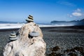 Stacked rocks on the coast