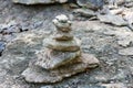 Stacked rocks in Dry River Bed Royalty Free Stock Photo