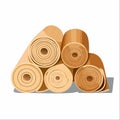 Stacked Rolls of Wood Veneer Material Royalty Free Stock Photo