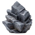 Stacked Rough Gray Stone Rocks Isolated on White Background grey Royalty Free Stock Photo