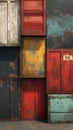 Stacked Rusty Cargo Containers Industrial Background Royalty Free Stock Photo