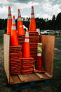 Safety Orange Construction road Cones Royalty Free Stock Photo