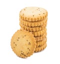 Stacked Salted Cumin Cookies or Jeera Cookies Royalty Free Stock Photo