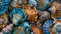 Stacked Seashells on Beach Royalty Free Stock Photo