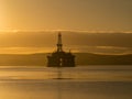 Stacked Semi Submersible Oil Rig at Cromarty Firth in Invergordon, Scotland, UK