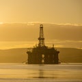 Stacked Semi Submersible Oil Rig at Cromarty Firth