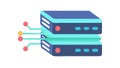 Stacked Servers Data Center Network Vector Art, vector design Generative AI Royalty Free Stock Photo