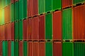 Stacked shipping container for global economy and commerce background Royalty Free Stock Photo
