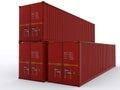 Stacked Shipping Container isolated Royalty Free Stock Photo