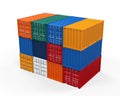 Stacked Shipping Container Royalty Free Stock Photo