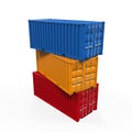 Stacked Shipping Container Royalty Free Stock Photo