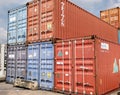 Stacked shipping containers, Bangkok, Thailand