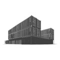 Stacked Shipping Containers Form Modern Building Design Royalty Free Stock Photo