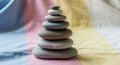 Stacked smooth stones are arranged vertically Royalty Free Stock Photo