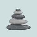 Stacked smooth stones are arranged vertically, Royalty Free Stock Photo