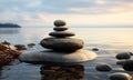 Stacked smooth stones. Sea pebble. Balancing pebbles. Royalty Free Stock Photo