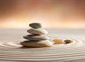 Stacked smooth zen stones. Sea pebble. Balancing pebbles. Royalty Free Stock Photo