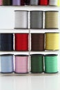 Stacked spools of thread. Royalty Free Stock Photo
