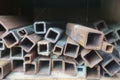 Stacked Square Rods In Disorganised Rows Royalty Free Stock Photo