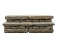 Stacked stone blocks arranged in a rectangular formation against a white background Royalty Free Stock Photo