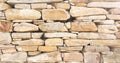 Stacked stone wall background horizontal. White stone tile texture brick wall background. Royalty Free Stock Photo