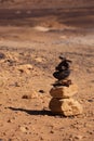 Stacked stones in Black Desert Royalty Free Stock Photo