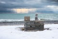 Stacked Stones And Dramatic Skies in Pickering, Ontario