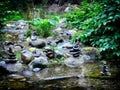 Stacked stones on the river