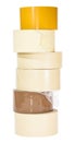 Stacked Tape Rolls isolated on white Royalty Free Stock Photo