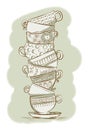 Stacked Teacups