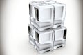 stacked on top of each other transparent ice cubes isolated on white background Royalty Free Stock Photo