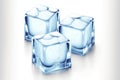 Stacked on top of each other transparent ice cubes isolated on white background Royalty Free Stock Photo