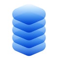 Stacked tower abstract server, HDD, hosting or building construction icon