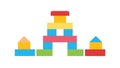 Stacked Toy Blocks Creating Colorful Structure, vector design Generative AI Royalty Free Stock Photo