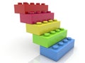 Stacked toys bricks Royalty Free Stock Photo